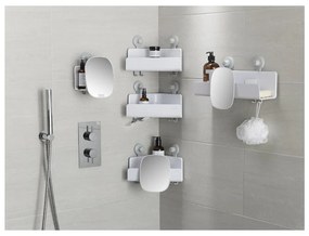 Set di 2 mensole angolari bianche autoportanti in plastica per il bagno EasyStore - Joseph Joseph