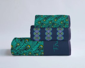 Set di 3 asciugamani Peacock Peacock Feathers - Madre Selva