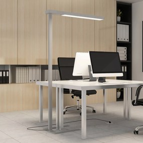 Lampada da terra per ufficio Arcchio LED Susi, argento, sensore, touch dimmer Susi Arcchio, dimmerabile, Alluminio / Grigio / Zincato, Studio / Ufficio, Alluminio, Moderno