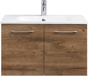 Mobile da bagno sospeso sotto lavabo L 80 x H 48 x P 45 cm rovere, 2 ante PELIPAL Madeo