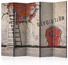 Paravento separè La mano invisibile della rivoluzione II - murale in mattoni
