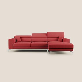 Blade Divano moderno angolare con poggiatesta reclinabili in tessuto impermeabile simil-cotone T13