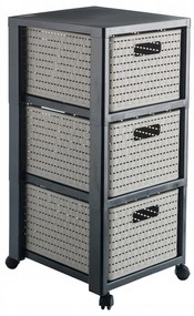 Mobiletto da bagno in plastica grigia 32,5x71 cm Country - Rotho