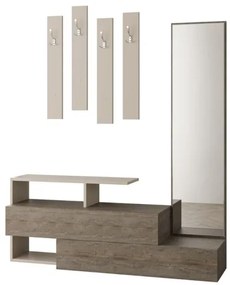 Mobile ingresso Ramda tortora noce con specchio