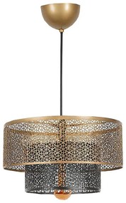 Lampadario a sospensione con filo 1xE27/40W/230V oro/nero