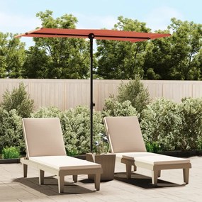 Ombrellone Da Giardino Palo İn Alluminio 180x110cm Terracotta /