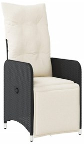 Set bistrò da giardino 9 pz con cuscini in polyrattan nero