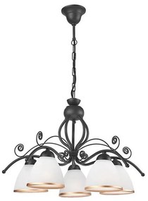 Lampadario a sospensione con catena RETRO II 5xE27/60W/230V antracite