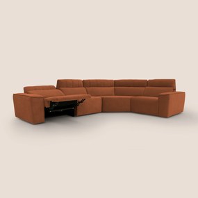 Clark Divano modulare angolare REVERSIBILE con opzione relax elettrico in tessuto smacchiabile impermeabile T17 arancio