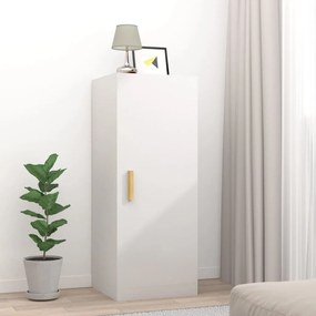 Mobile Parete Bianco Lucido 34,5x34x90 Cm İn Legno Multistrato /