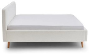 Letto matrimoniale imbottito bianco con contenitore con griglia 160x200 cm Mattis - Meise Möbel