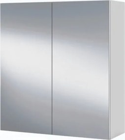 Specchiera Da Bagno 60 Cm 2 Ante Con Ripiani Modulare Bianco Lucido