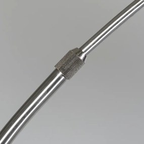 Lampada da terra ad arco moderna in acciaio con paralume in tessuto nero - Arc Basic