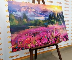 Quadro su tela – Dipinto a olio paesaggistico colorato
