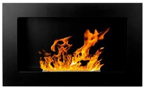 Camino a bioetanolo da parete o incasso Pisa Nero L 65 x P 12 x H 40