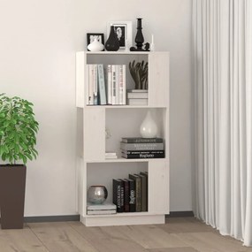 Libreria/Divisorio Bianco 51x25x101 cm Legno Massello di Pino