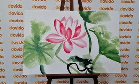 Quadro su tela – Fiore di loto acquerellato