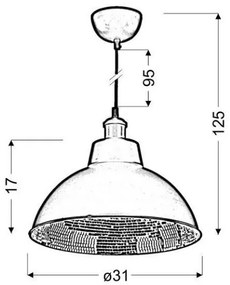 Lampadario a sospensione con filo SCRIMI 1xE27/60W/230V