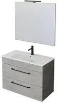 Mobile Bagno Sospeso 80 cm Lavabo e Specchio Bonussi Tucano Grigio