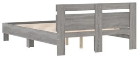 Giroletto Testiera Grigio Sonoma 135x190 cm Legno Multistrato