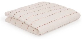 Kave Home - Coperta Avidal 100% cotone bianco e righe terracotta 70 x 70 cm