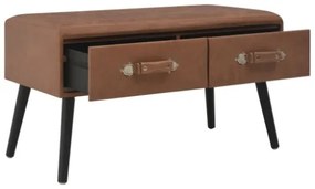 Tavolino da Caffè Marrone Scuro 80x40x46 cm in Similpelle