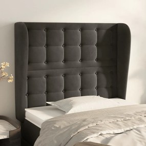 Testiera Ad Orecchio Grigioscuro 103x23x118/128cm İn Velluto /