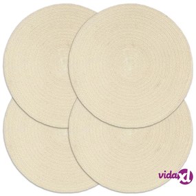 vidaXL Tovagliette 4 pz Naturale Neutro 38 cm Rotonde in Cotone