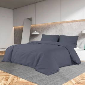 Set Copripiumino Antracite 200x200 Cm İn Cotone /