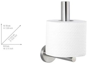 WENKO 19613100 - Portarotolo per carta igienica BOSIO MATT 8x18 cm acciaio inox/argento