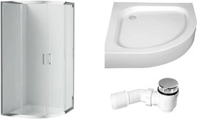 Set box doccia Deante Funkia KYP_051K, piatto doccia semicircolare Deante Standard New KTA_053B, NHC_025C