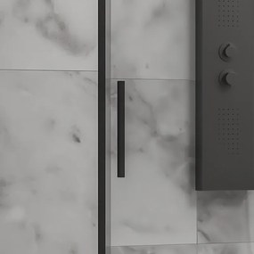 Porta doccia 130 cm colore nero vetro 6 mm altezza 200h | KLA4000N - KAMALU