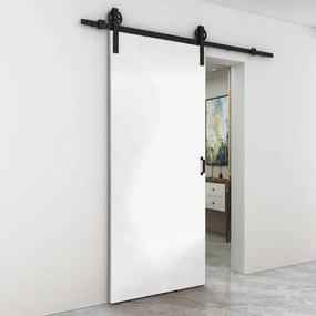 Porta scorrevole reversibile Pearl in mdf bianco, L 92.5 x H 211.5 cm, con binario Rodeo