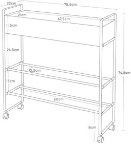 Scarpiera da bambini in metallo nero 74,5x74,5x22 cm Tower - YAMAZAKI