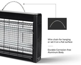 Brilagi - Trappola elettrica per insetti 2xUV/18W/230V 100 m2 nera