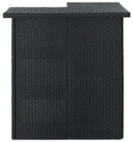 Tavolo da bar ad angolo nero 100x50x105 cm in polyrattan