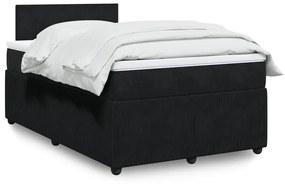 Giroletto A Molle Con Materasso Nero 120x200 Cm İn Velluto /