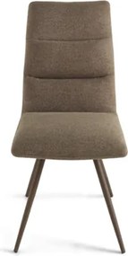 Sedia da cucina in tessuto Marrone gambe metallo HILL set 2 pezzi