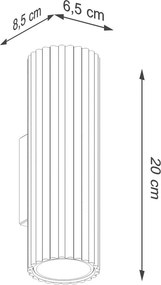 Lampada da parete grigio tortora in metallo ø 6,5 cm Gleam – Sollux