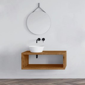 Mobile da bagno sotto lavabo Squer rovere chiaro L 100 x H 30 x P 46 cm, lavabo non incluso