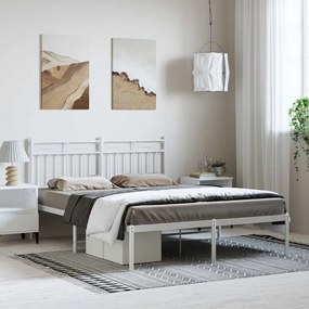 Giroletto Con Testiera Metallo Bianco 135x190 Cm /
