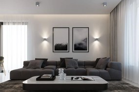 Plafoniera in Cemento Levigato da soffitto QUAD GU10 Grigia da interno