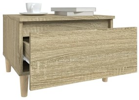 Tavolino rovere sonoma 50x46x35 cm in legno multistrato