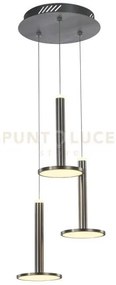 Tua, lampada a sospensione 3 luci, nichel satinato, led/27w 3000k 2...