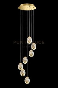 Lampada a sospensione golden egg 7 vetri, oro, led 3000k 1960lm 33,...