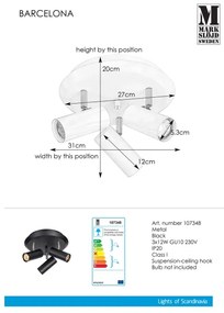 Markslöjd 107348 - Luce Spot BARCELONA 3xGU10/12W/230V