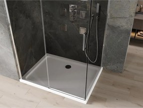 Mexen Omega cabina doccia scorrevole 100 x 90 cm, grafite, cromo + piatto Flat, bianco - 825-100-090-01-40-4010