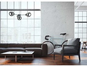 Lampadario a sospensione con filo KALIOPE II 4xE14/50W/230V nero/fumé nero