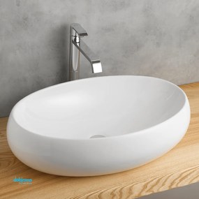 Lavabo D'Appoggio "Nuvola" Da 60x45 Cm Bianco Lucido