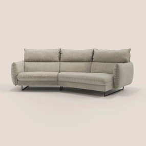 Monamour divano moderno angolare con opzione relax elettrico in microfibra smacchiabile impermeabile T11 tortora